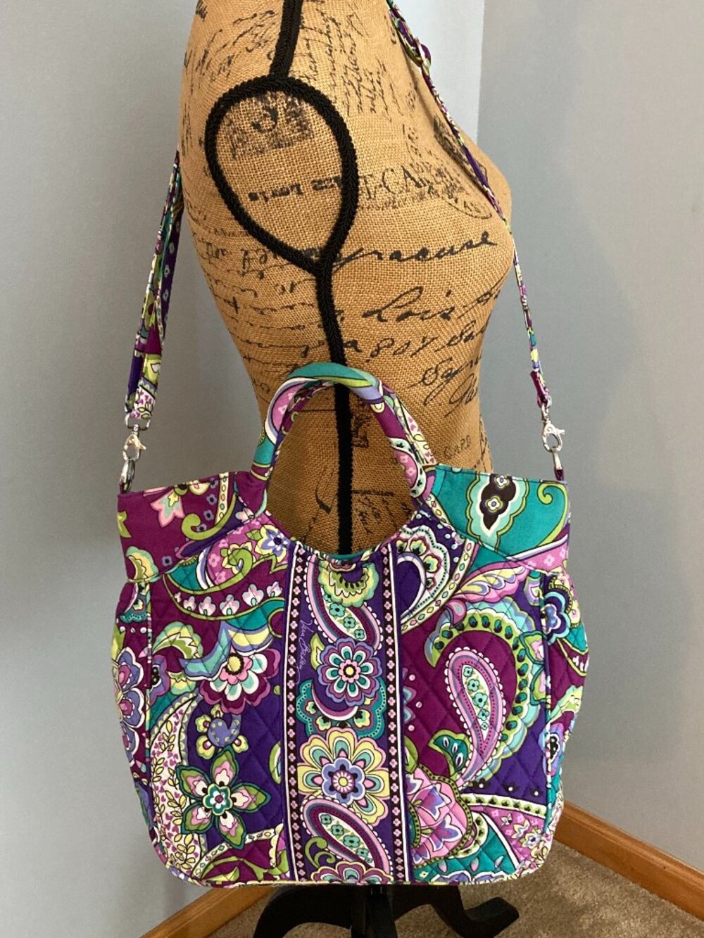 NWOT Vera Bradley Two-Way Tote Shoulder Bag Heather Paisley